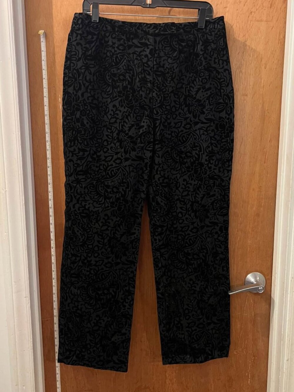 Size 14 - Talbots - Black Velvet Burnout Pants - W34"XL31"